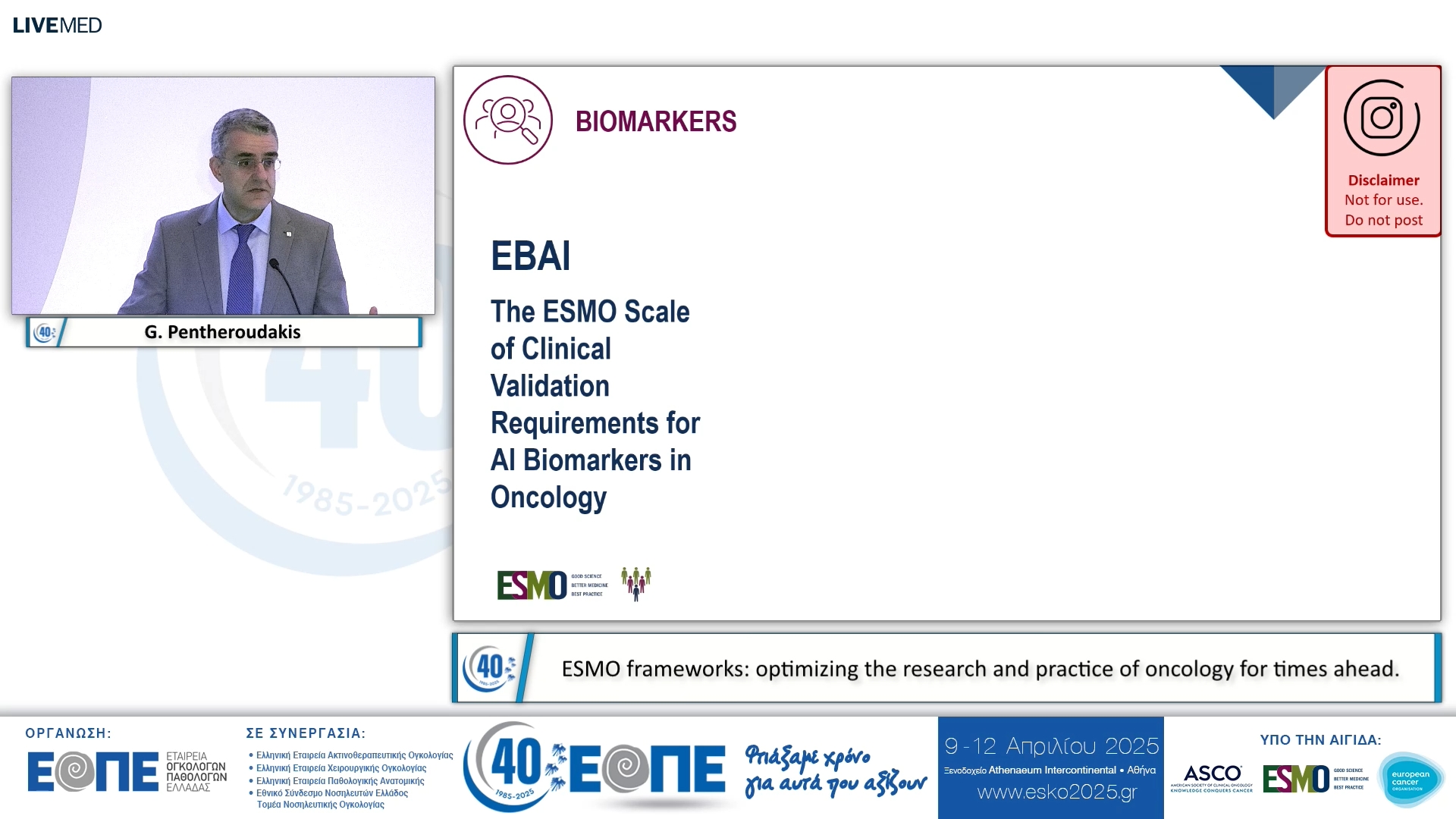 088 G. Pentheroudakis - ESMO frameworks: optimizing the research and practice of oncology for times ahead. 