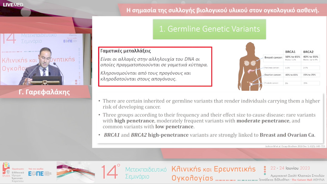 14 Γ. Γαρεφαλάκης - Η σημασία της συλλογής βιολογικού υλικού στον ογκολογικό ασθενή.