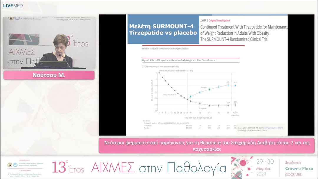 20 Νούτσου Μ. - Νεότεροι φαρμακευτικοί παράγοντες για τη θεραπεία του Σακχαρώδη Διαβήτη τύπου 2 και της παχυσαρκίας. 