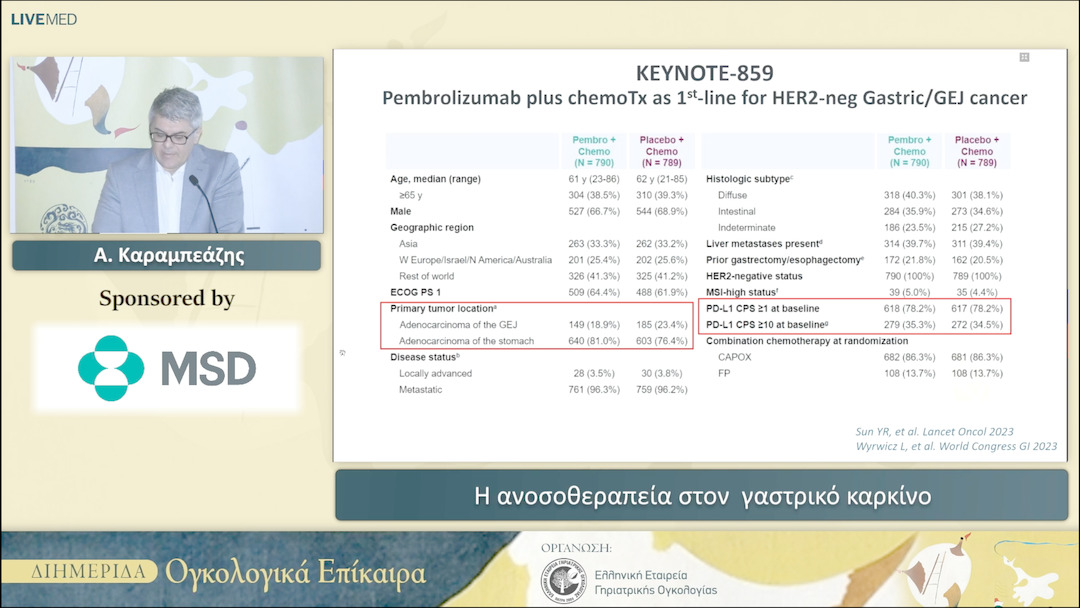 41 Α. Καραμπεάζης - Η ανοσοθεραπεία στον γαστρικό καρκίνο 
