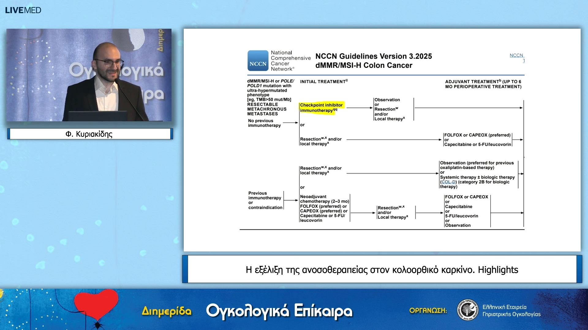 36 Φ. Κυριακίδης - H εξέλιξη της ανοσοθεραπείας στον κολοορθικό καρκίνο. Highlights
