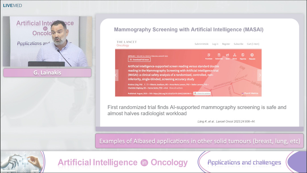 28 G. Lainakis - Examples of AI­based applications in other solid tumours (breast, lung, etc)