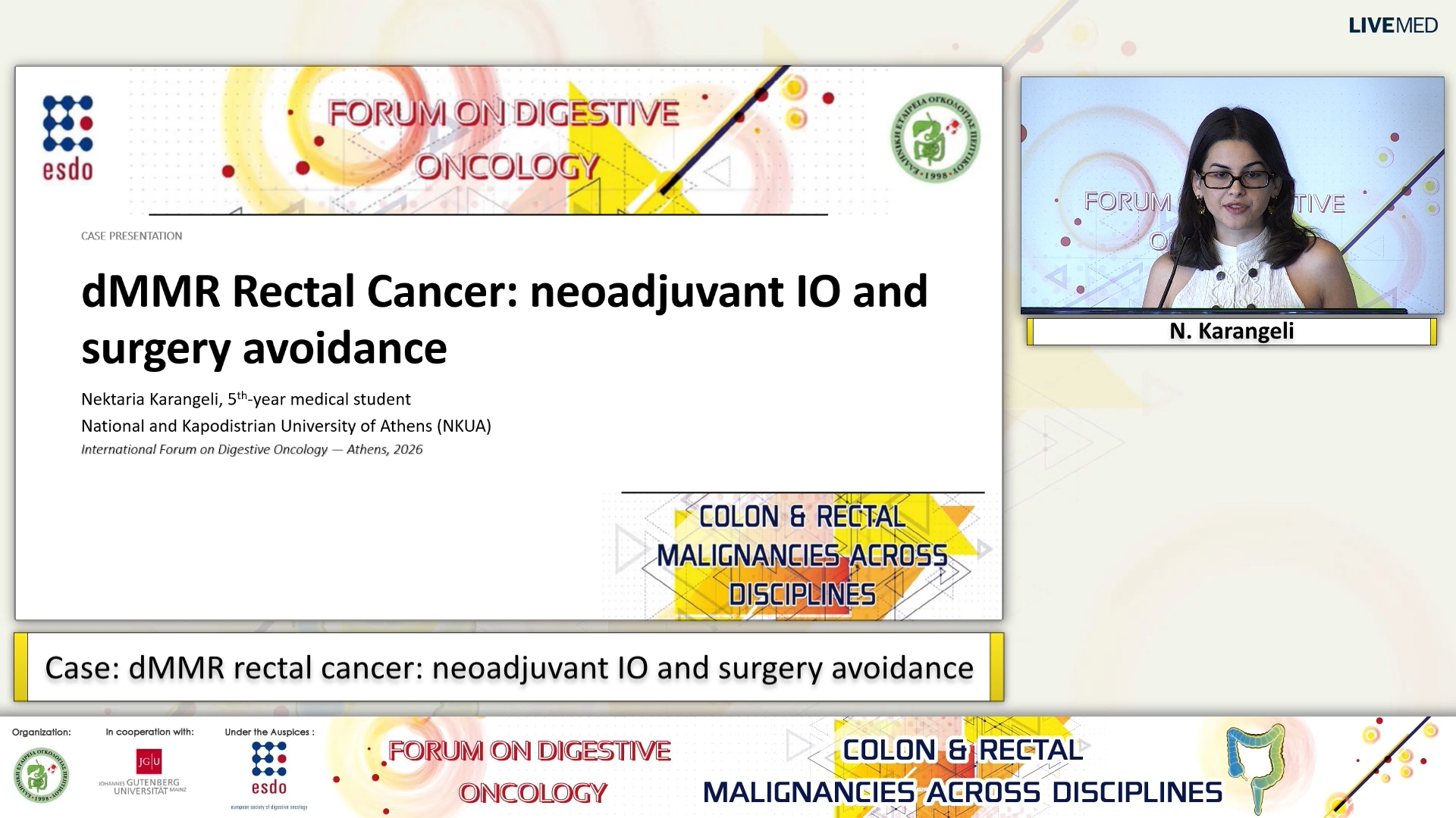 37 N. Karangeli - Case: dMMR rectal cancer: neoadjuvant IO and surgery avoidance