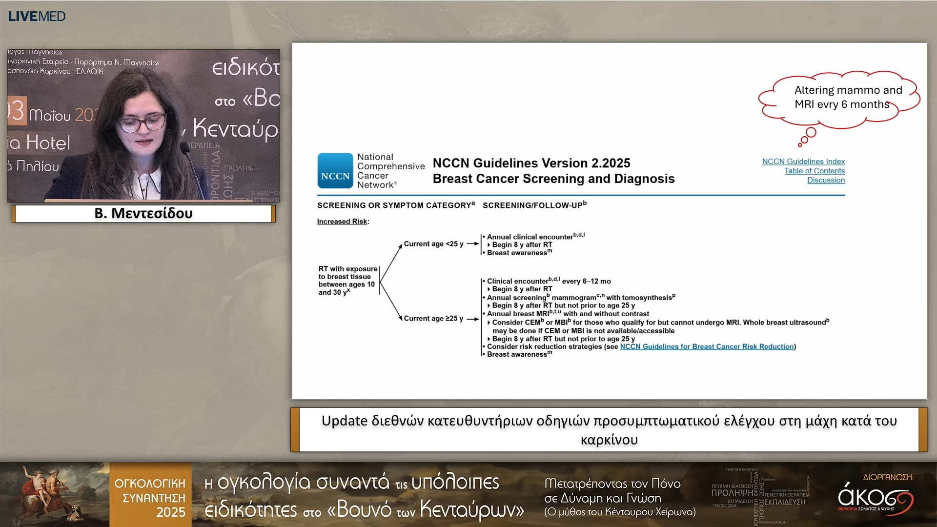 31 Β. Μεντεσίδου - Update διεθνών κατευθυντήριων οδηγιών προσυμπτωματικού ελέγχου στη μάχη κατά του καρκίνου
