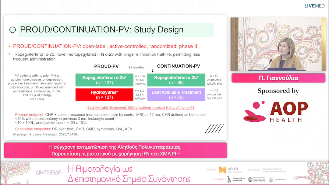 28 Π. Γιαννούλια - Η σύγχρονη αντιμετώπιση της Αληθούς Πολυκυτταραιμίας. Παρουσίαση περιστατικού με χορήγηση IFN στη ΧΜΛ Ph+ 