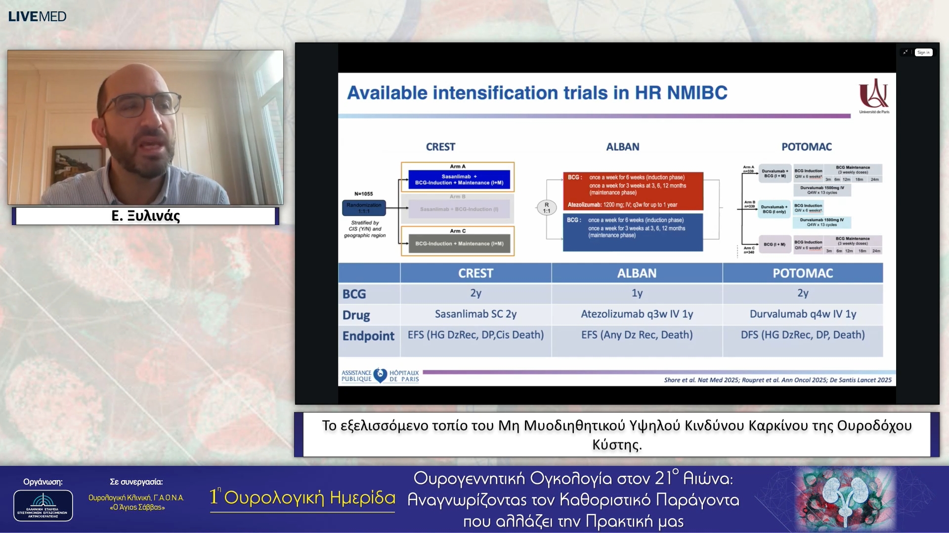 01 Ε. Ξυλινάς - Το εξελισσόμενο τοπίο του Μη Μυοδιηθητικού Υψηλού Κινδύνου Καρκίνου της Ουροδόχου Κύστης. 