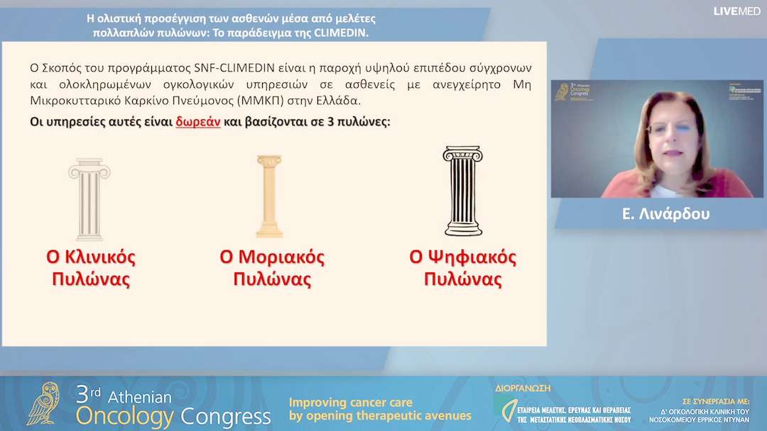 50 Ε. Λινάρδου - Η ολιστική προσέγγιση των ασθενών μέσα από μελέτες πολλαπλών πυλώνων: Το παράδειγμα της CLIMEDIN.