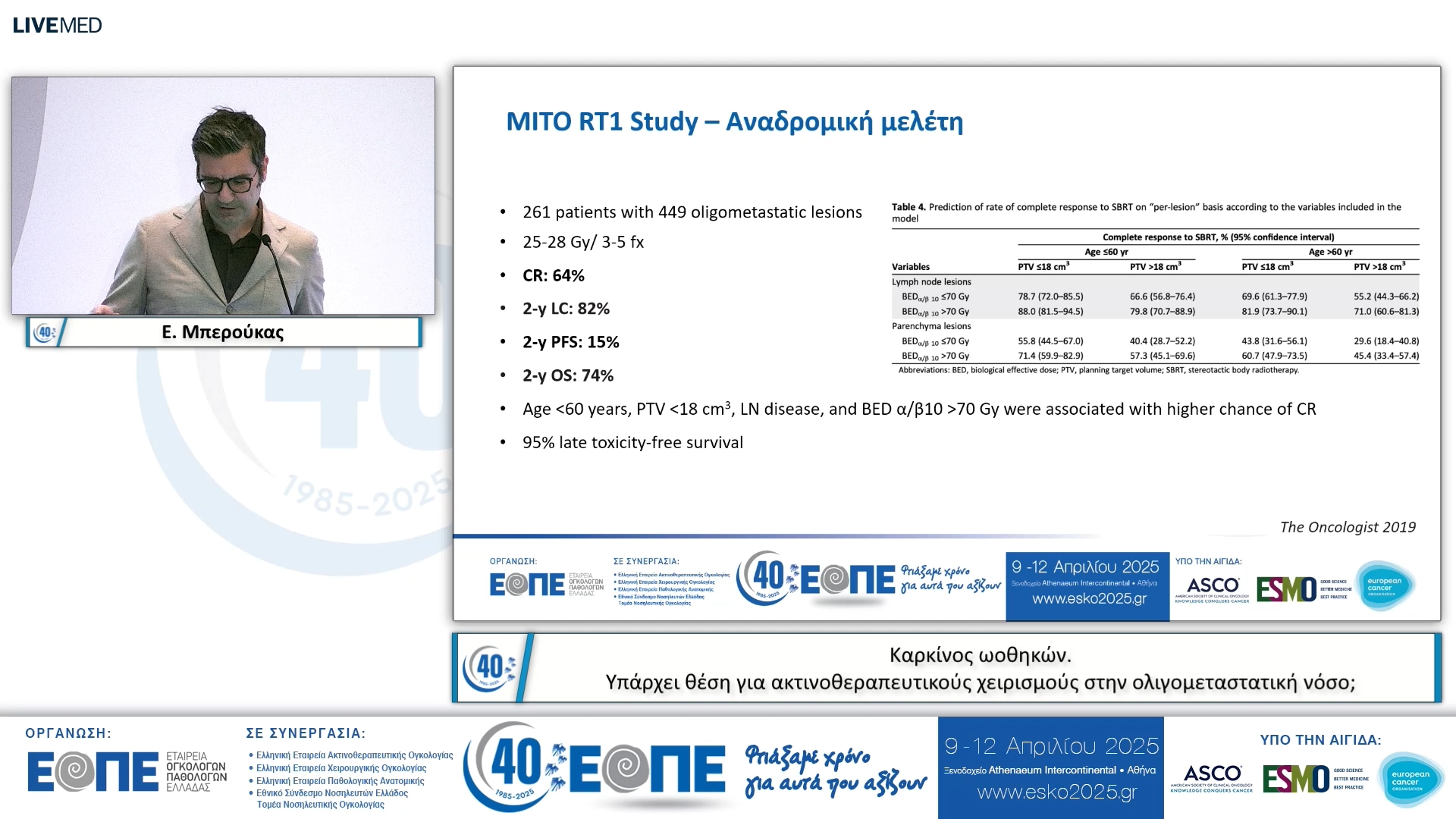 105 Ε. Μπερούκας - Υπάρχει θέση για ακτινοθεραπευτικούς χειρισμούς στην ολιγομεταστατική νόσο;