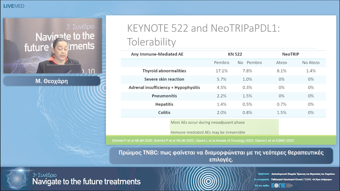 27 Μ. Θεοχάρη - Πρώιμος TNBC: πως φαίνεται να διαμορφώνεται με τις νεότερες θεραπευτικές επιλογές. 