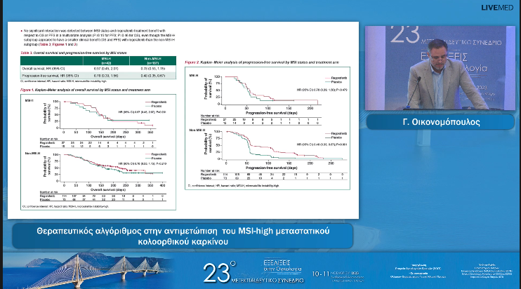 42 Γ. Οικονομόπουλος - Θεραπευτικός αλγόριθμος στην αντιμετώπιση  του MSΙ-high μεταστατικού κολοορθικού καρκίνου 