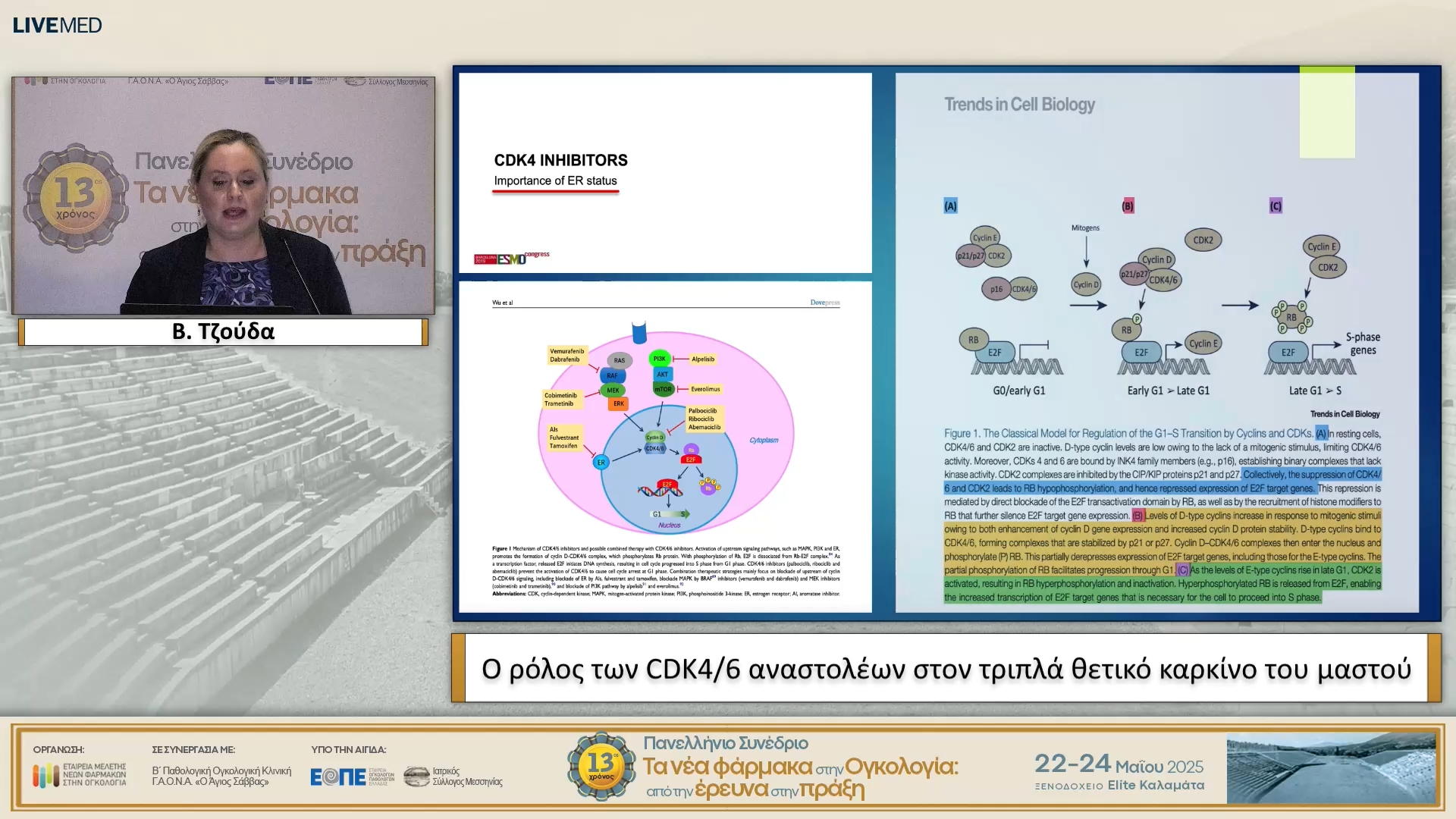 50 Β. Τζούδα - O ρόλος των CDK4/6 αναστολέων στον τριπλά θετικό καρκίνο του μαστού.