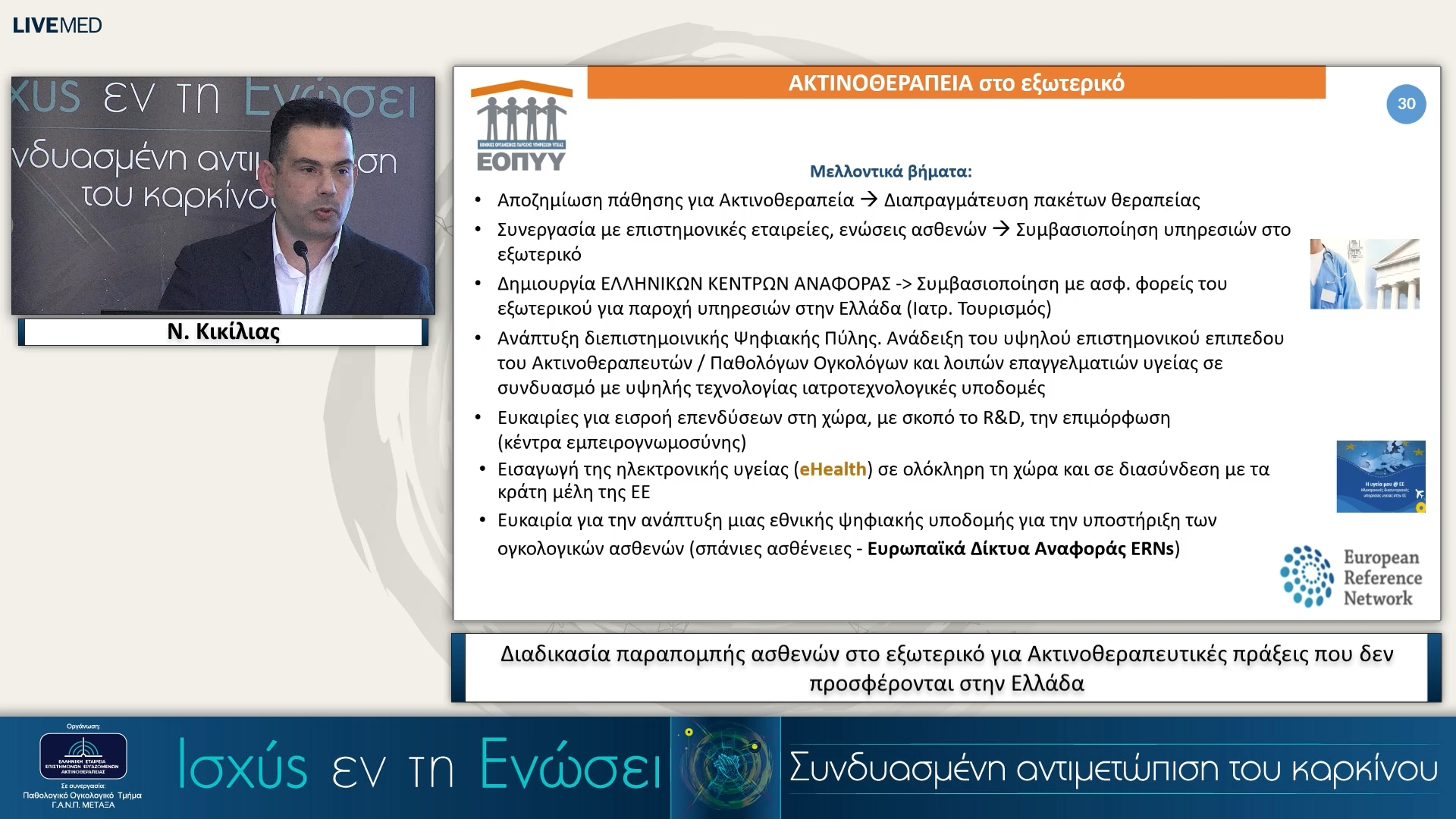 59 Ν. Κικίλιας - Διαδικασία παραπομπής ασθενών στο εξωτερικό για Ακτινοθεραπευτικές πράξεις που δεν προσφέρονται στην Ελλάδα
