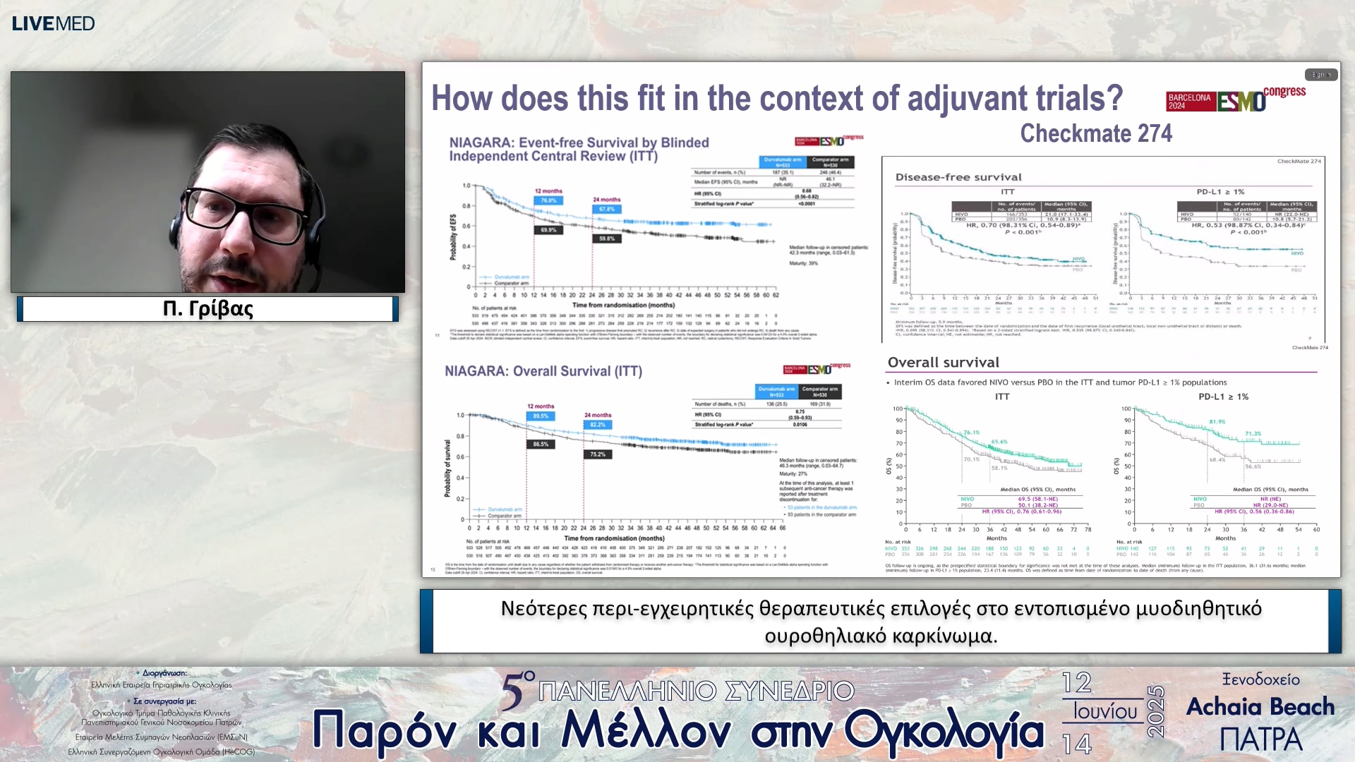 42 Π. Γρίβας - Νεότερες περι-εγχειρητικές θεραπευτικές επιλογές στο εντοπισμένο μυοδιηθητικό ουροθηλιακό καρκίνωμα.