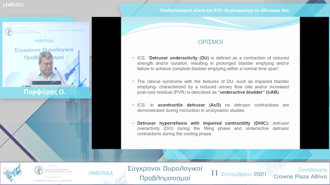 24 Πορφύρης O. - Υπολειτουργική κύστη και ΚΥΠ. Χειρουργούμε το αδένωμα; Nαι. 