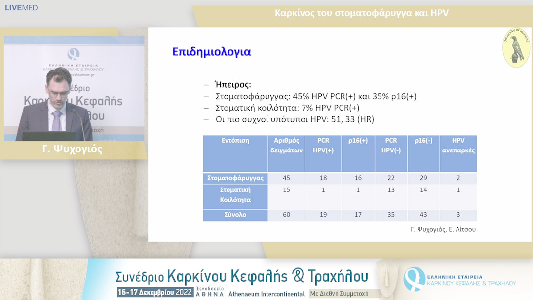 41 Γ. Ψυχογιός - Καρκίνος του στοματοφάρυγγα και HPV. 