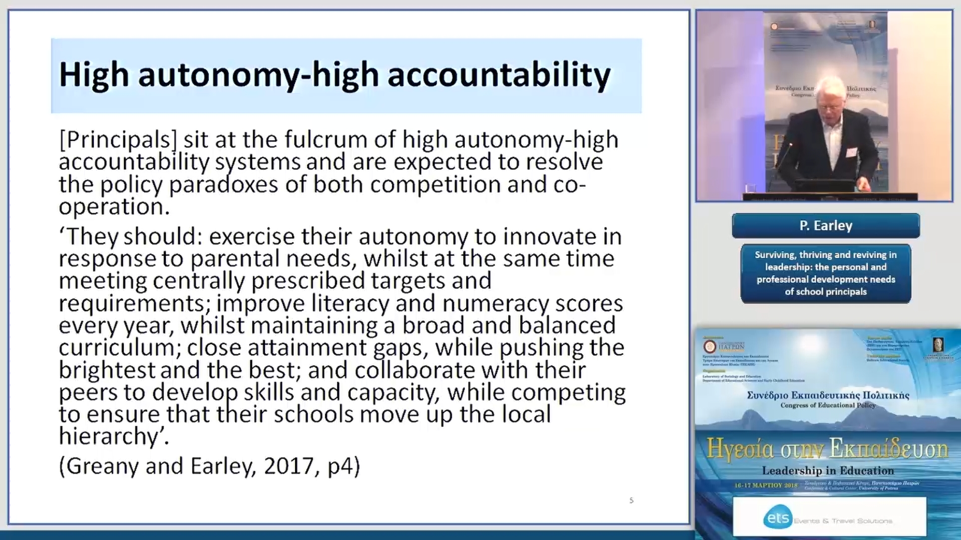 18  P. Earley - Surviving, thriving and reviving in leadership: the personal and professional development needs of school principals