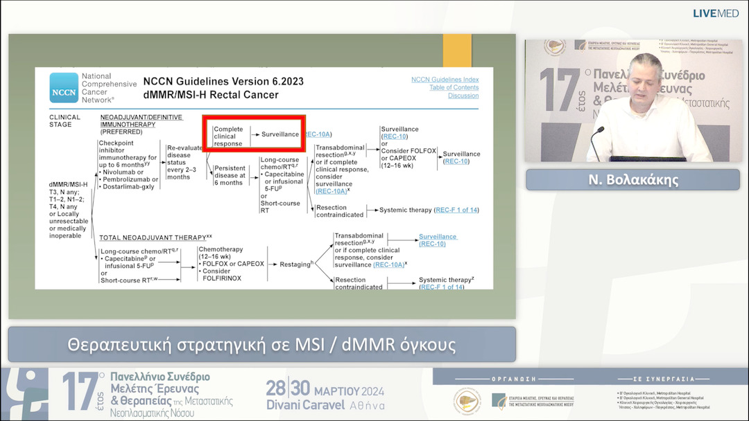 40 Ν. Βολακάκης - Θεραπευτική στρατηγική σε MSI / dMMR όγκους 