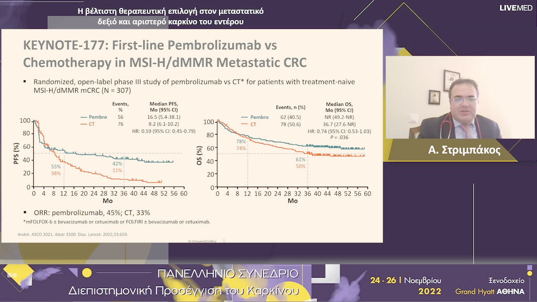 23 Α. Στριμπάκος - Η βέλτιστη θεραπευτική επιλογή στον μεταστατικό δεξιό και αριστερό καρκίνο του εντέρου.