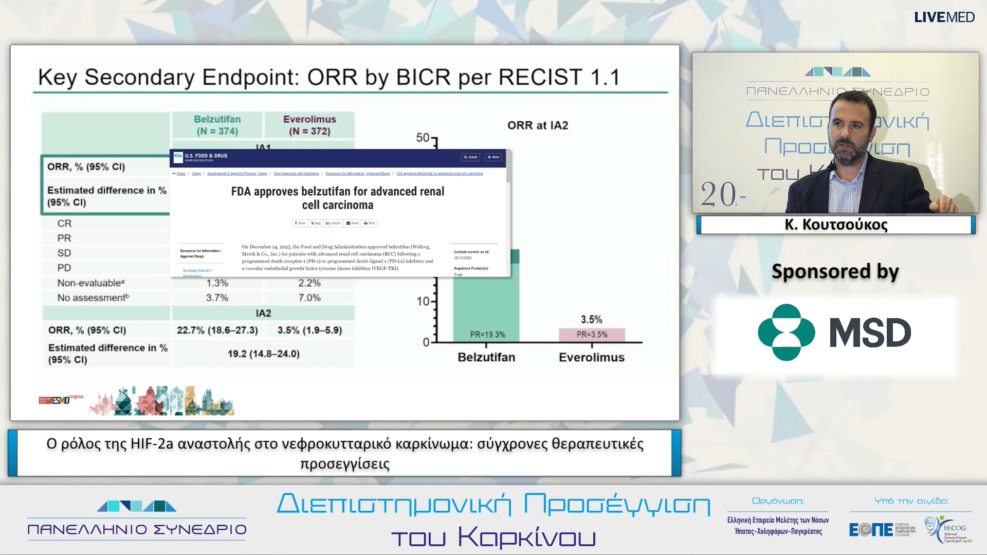 69 Κ. Κουτσούκος - Ο ρόλος της HIF-2a αναστολής στο νεφροκυτταρικό καρκίνωμα: σύγχρονες θεραπευτικές προσεγγίσεις. 