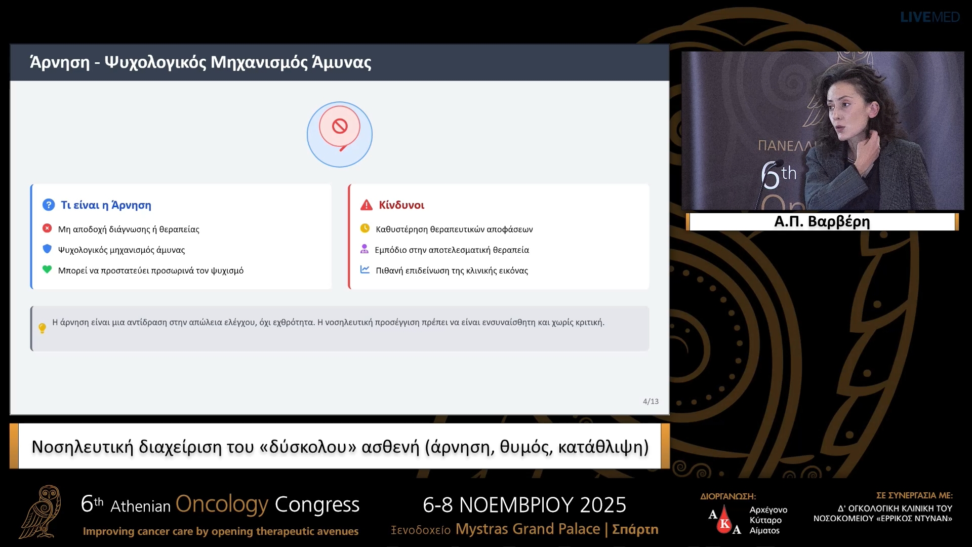 44 A.Π Βαρβέρη - Νοσηλευτική διαχείριση του «δύσκολου» ασθενή (άρνηση, θυμός, κατάθλιψη)