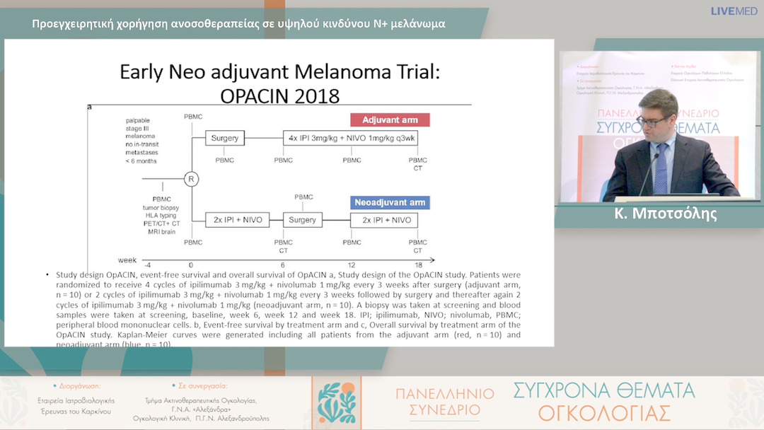 41 Κ. Μποτσόλης - Προεγχειρητική χορήγηση ανοσοθεραπείας σε υψηλού κινδύνου Ν+ μελάνωμα 