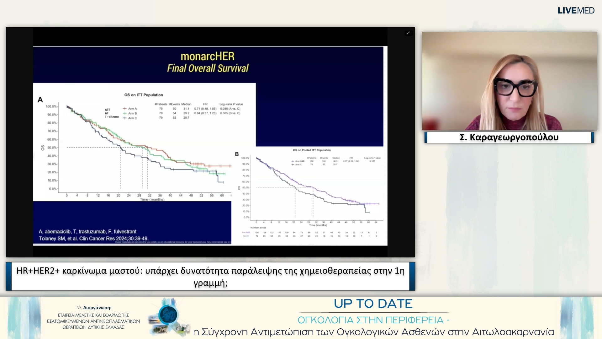 42  Σ. Καραγεωργοπούλου - HR+HER2+ καρκίνωμα μαστού: υπάρχει δυνατότητα παράλειψης της χημειοθεραπείας στην 1η γραμμή;