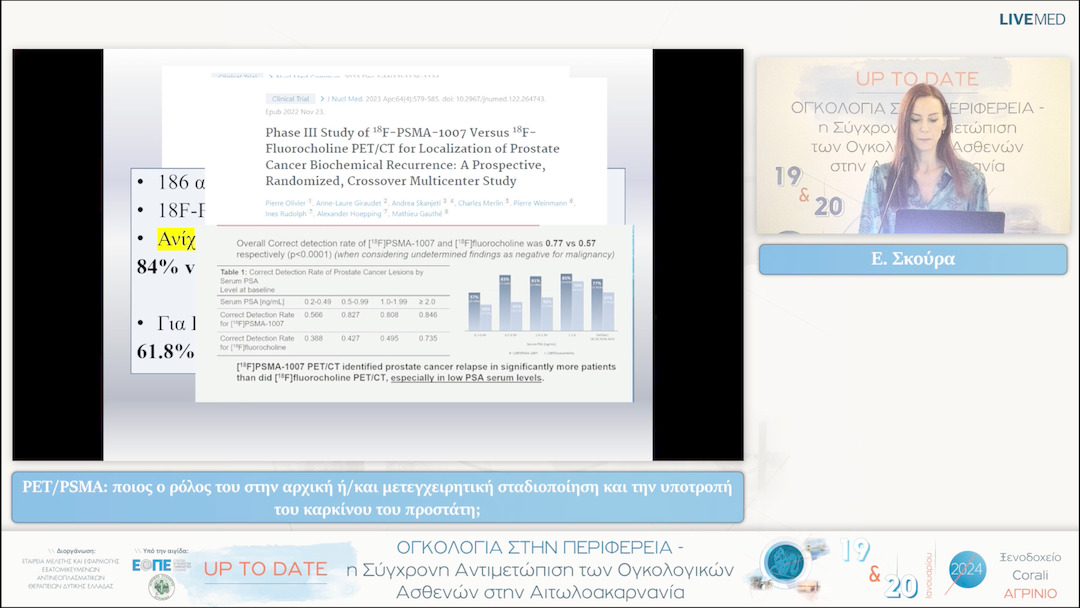 27 Ε. Σκούρα - PET/PSMA: ποιος ο ρόλος του στην αρχική ή/και μετεγχειρητική σταδιοποίηση και την υποτροπή του καρκίνου του προστάτη; 