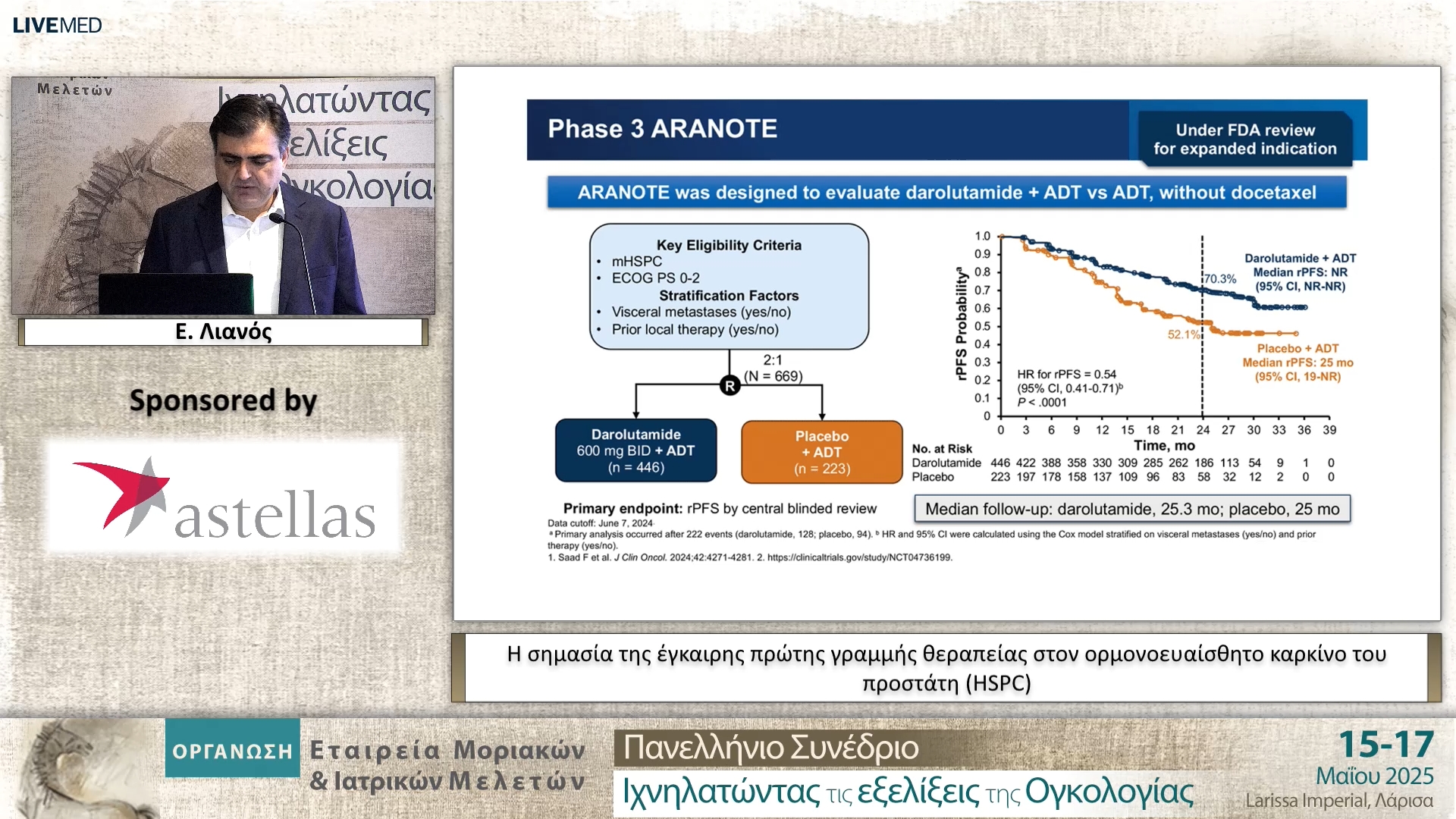 50 Ε. Λιανός - Η σημασία της έγκαιρης πρώτης γραμμής θεραπείας στον ορμονοευαίσθητο καρκίνο του προστάτη (HSPC) 
