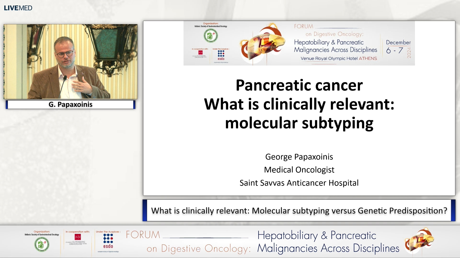 27 G. Papaxoinis - Short Debate: What is clinically relevant: Molecular subtyping versus Genetic Predisposition? 